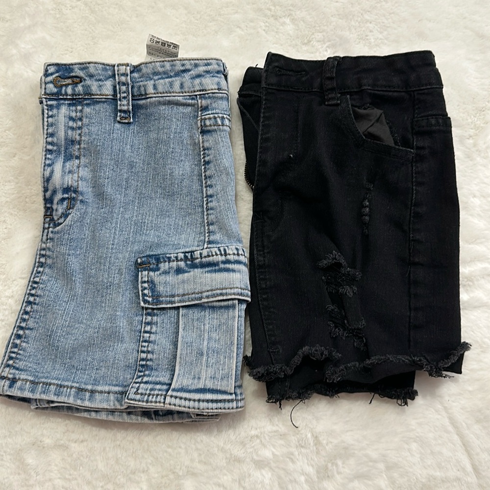 Denim stretch mini skirts